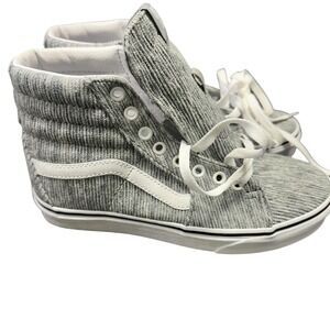 Vans High Top Corduroy Sneakers Skate High SK8 Gray/White Mens 6 Women's 7.5